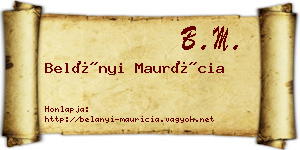 Belányi Maurícia névjegykártya